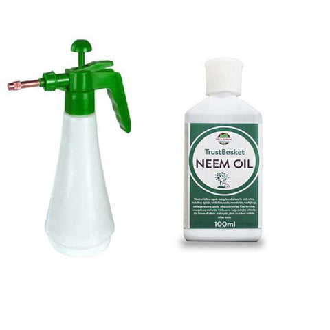 Neem Oil for Plants - Set of Neem Oil and  Pressure Sprayer
