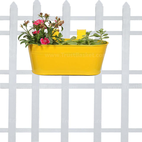 TrustBasket Offers And Promotions - Oval railing planter -yellow