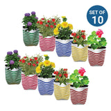 Premium Colorful Stripe Grow Bag - Set of 10 (20*20*35 cm)