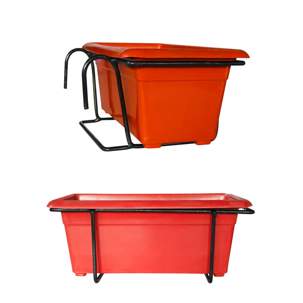 Rectangular Pot Railing Hanger (Plants and Pots are not included ...