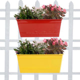 Rectangular Railing Planter - Red and Yellow (12 Inch) - Set of 2
