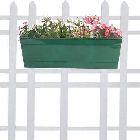 TrustBasket Offers And Promotions - Rectangular Railing Planter - Dark Green(18 Inch)