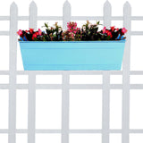 Rectangular Railing Planter - Teal (18 Inch)