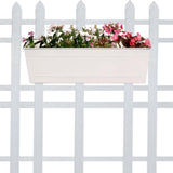 TrustBasket Rectangular Railing Planter - Ivory (18 Inch)