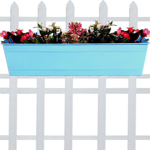 Rectangular Railing Planter -Teal (23 Inch)