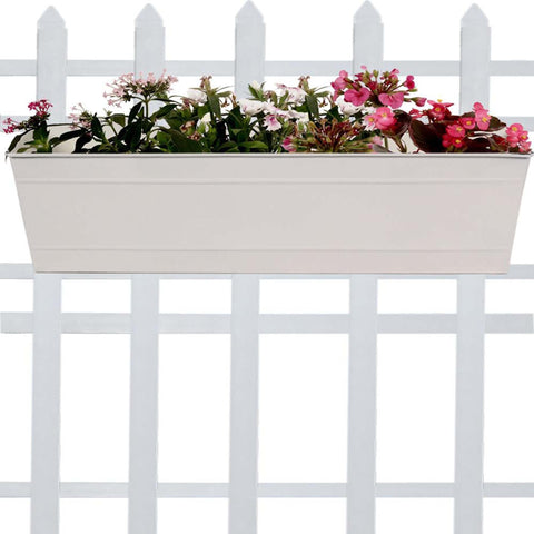 OUTDOOR PLANT POTS AND PLANTERS Online - TrustBasket Rectangular Railing Planter -Ivory (23 Inch)
