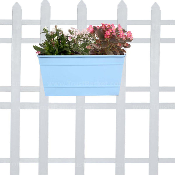 Rectangular Railing Planter - Teal (12 Inch)