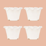 TrustBasket White blossom pot 5 inch (pack of 4)