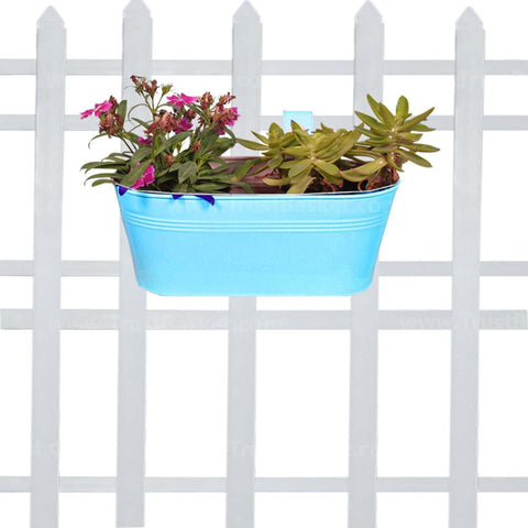 TrustBasket Offers And Promotions - Oval railing planter - Teal