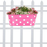 Oval Railing Planters Dotted