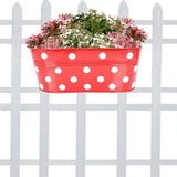 Oval Railing Planters Dotted