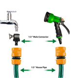 1/2 inch Plastic Garden Water Hose Quick Connector with Aqua Water Adapter