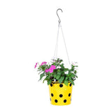 TrustBasket Dotted Round Planter with Hanging Wire Rope