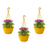 Colorful Plastic Hanging Basket with Bottom Saucer